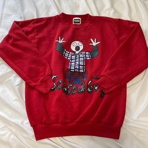 Mens Crewneck Vintage 1997 Scared Guy Cartoon